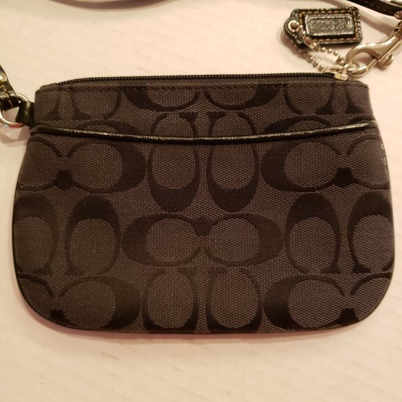 Coach Black Wristlet with Signature Canvas - Picture 2 of 15